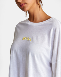 2 Retro Puff Long Sleeve Tee White AVJZT00462 RVCA