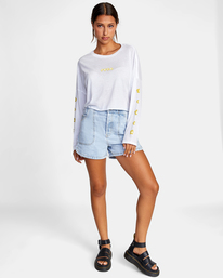 3 Retro Puff Long Sleeve Tee White AVJZT00462 RVCA