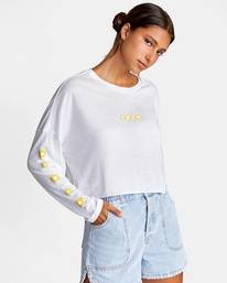 5 Retro Puff Long Sleeve Tee White AVJZT00462 RVCA