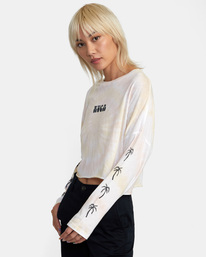 4 Palms Long Sleeve Tee Grey AVJZT00463 RVCA