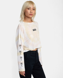 5 Palms Long Sleeve Tee Grey AVJZT00463 RVCA