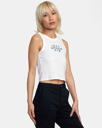 5 Retro Puff Graphic Tank Top White AVJZT00466 RVCA