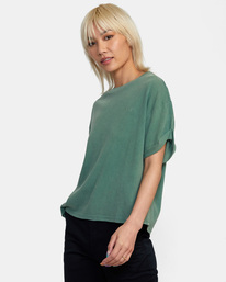 4 Ptc Roll It Embroidered Tee Purple AVJZT00478 RVCA