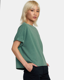 5 Ptc Roll It Embroidered Tee Purple AVJZT00478 RVCA