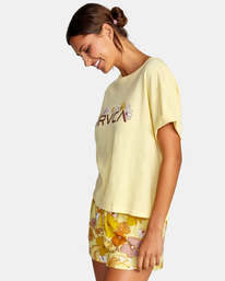 4 Retro Floral Graphic Tee Yellow AVJZT00479 RVCA