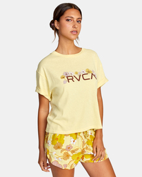 5 Retro Floral Graphic Tee Yellow AVJZT00479 RVCA