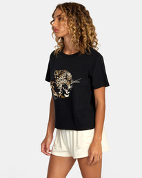 4 Big Cat Boxy Tee Black AVJZT00538 RVCA