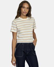 5 Emblem Pocket Tee Yellow AVJZT00541 RVCA