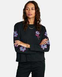 0 Happy Daisy Long Sleeve T-Shirt Black AVJZT00556 RVCA