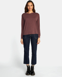 3 PTC Stolen Long Sleeve Tee Brown AVJZT00559 RVCA