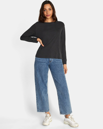 3 PTC Stolen Long Sleeve Tee Black AVJZT00559 RVCA
