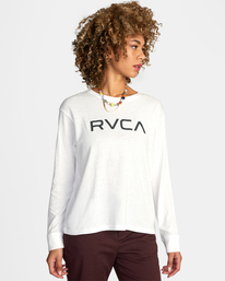 5 Big RVCA Stolen Long Sleeve Tee White AVJZT00560 RVCA