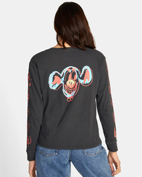 rvca, Dmote Gang Long Sleeve Tee, RVCA BLACK (rvb) DMOTE GANG LS AVJZT00563