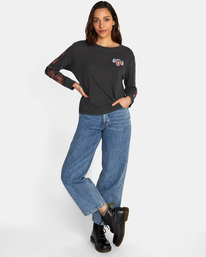 3 Dmote Gang Long Sleeve Tee Black AVJZT00563 RVCA