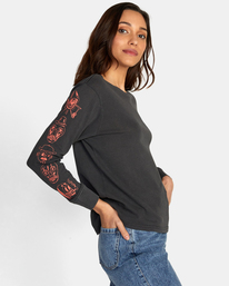 5 Dmote Gang Long Sleeve Tee Black AVJZT00563 RVCA