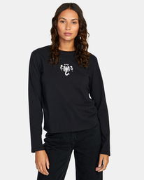 rvca, Romance Long Sleeve Tee, BLACK (blk) ROMANCE LS AVJZT00590