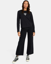 3 Romance Long Sleeve Tee Black AVJZT00590 RVCA