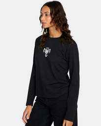 4 Romance Long Sleeve Tee Black AVJZT00590 RVCA