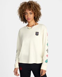rvca, Oblow Patch Long Sleeve T-Shirt, AFTERGLOW (ycq0) OBLOW PATCH LS AVJZT00596