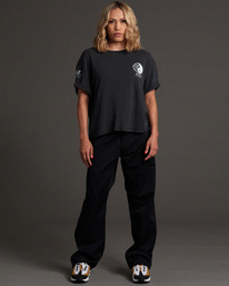 2 Mister Cartoon Yin Yang Graphic Tee Black AVJZT00606 RVCA