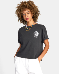 4 Mister Cartoon Yin Yang Graphic Tee Black AVJZT00606 RVCA