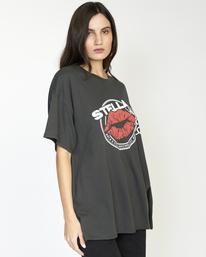 7 Kiss Kiss Graphic Tee Black AVJZT00608 RVCA