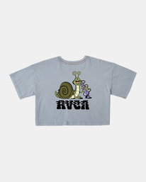 7 Hookah Snail Boyfriend Crop T-Shirt Blue AVJZT00662 RVCA