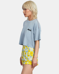 4 Hookah Snail Boyfriend Crop T-Shirt Blue AVJZT00662 RVCA