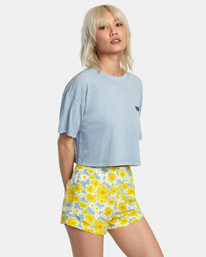 5 Hookah Snail Boyfriend Crop T-Shirt Blue AVJZT00662 RVCA