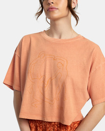 2 Together Boyfriend Crop T-Shirt Orange AVJZT00664 RVCA