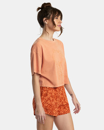 5 Together Boyfriend Crop T-Shirt Orange AVJZT00664 RVCA