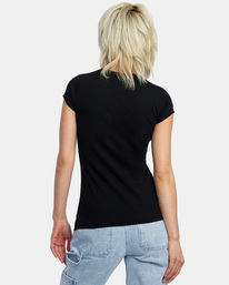rvca, Botanical Naughty T-Shirt, RVCA BLACK (rvb) BOTANICAL NAUGHTY TEE SS AVJZT00665