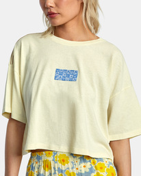 2 Good Times Boyfriend Crop T-Shirt Yellow AVJZT00686 RVCA