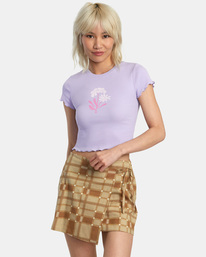 rvca, Bloomed Classmate T-Shirt, LAVENDER (lav) BLOOMED CLASSMATE TEE W127 AVJZT00692