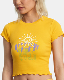 2 Sun Worship Classmate T-Shirt Yellow AVJZT00693 RVCA