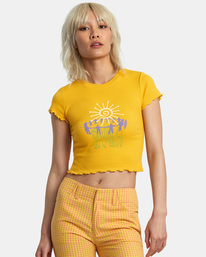 rvca, Sun Worship Classmate T-Shirt, CITRUS (cis) SUN WORSHIP CLASSMATE TEE W127 AVJZT00693