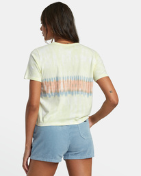 1 Big RVCA Tie Dye Stripe T-Shirt Yellow AVJZT00728 RVCA
