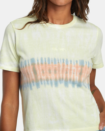 2 Big RVCA Tie Dye Stripe T-Shirt Yellow AVJZT00728 RVCA