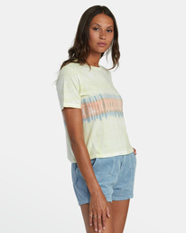 5 Big RVCA Tie Dye Stripe T-Shirt Yellow AVJZT00728 RVCA