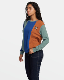 3 University Long Sleeve T-Shirt Grey AVJZT00802 RVCA