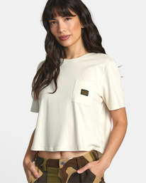2 Recession Pocket - T-Shirt for Women White AVJZT00814 RVCA