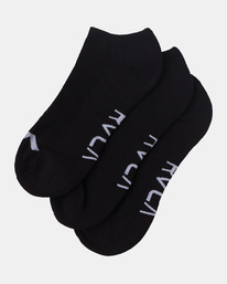0 3 Pack Sport Logo Super No-Show Socks Black AVYAA00179 RVCA