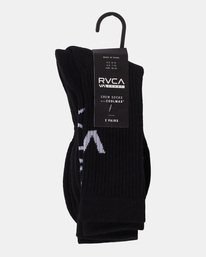 2 2 Pack Sport Vent Cushion Crew Socks Black AVYAA00180 RVCA