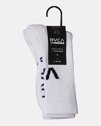 2 2 Pack Sport Vent Cushion Crew Socks White AVYAA00180 RVCA