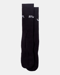 1 2 Pack Basic Logo Crew Socks Black AVYAA00181 RVCA