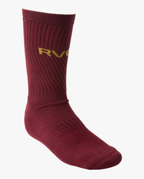 2 2 Pack Basic Logo Crew Socks Red AVYAA00181 RVCA