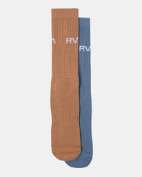1 2 Pack Basic Logo Crew Socks Blue AVYAA00181 RVCA