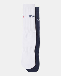 1 2 Pack Basic Logo Crew Socks Blue AVYAA00181 RVCA