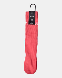 2 2 Pack Basic Logo Crew Socks Pink AVYAA00181 RVCA
