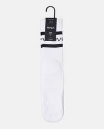 2 2 Pack Striped Crew Socks White AVYAA00182 RVCA